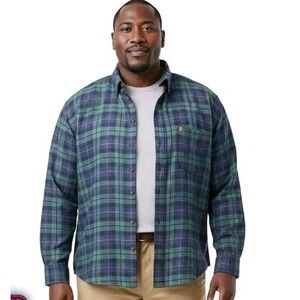 Big & Tall IZOD Stratton Flannel  Long Sleeve Button Down Shirt Size XXL-Tall